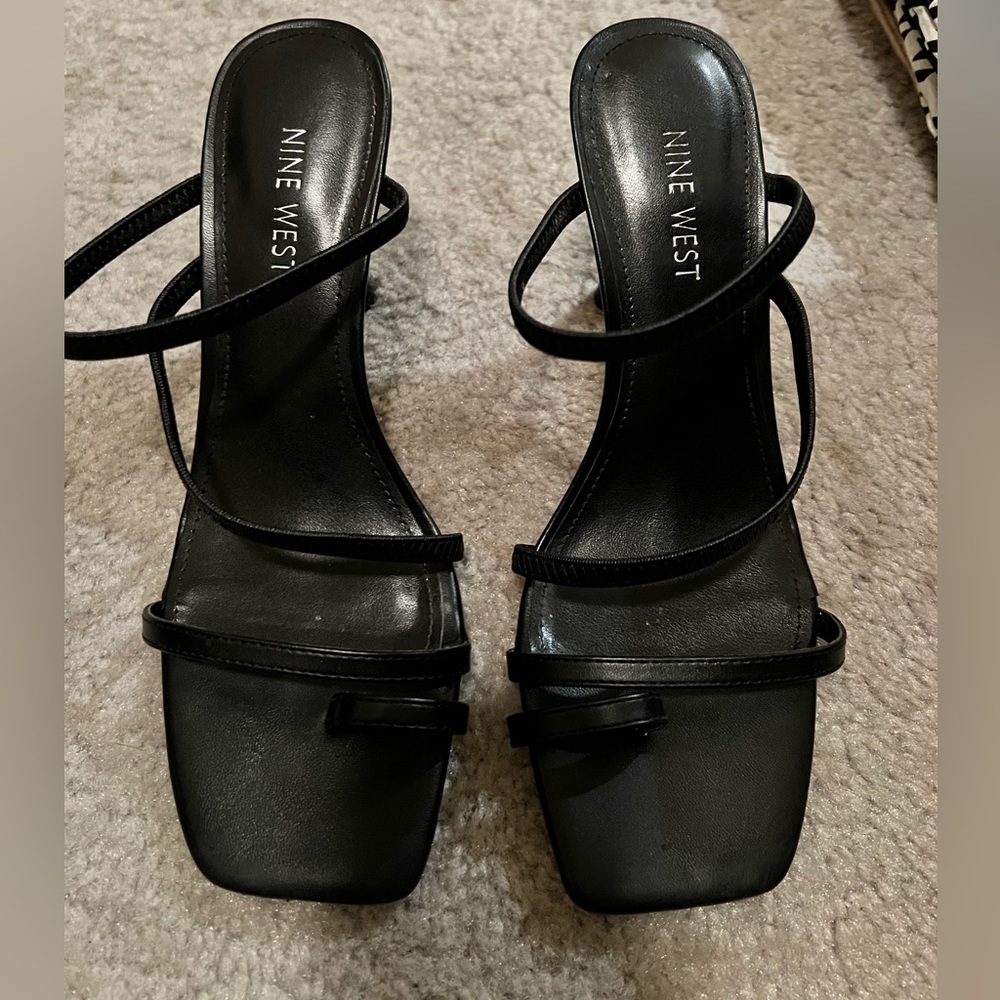 Nine West Black strappy heels.
